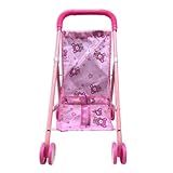 Carrinho De Boneca Dobrável De Metal Cor Rosa