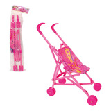 Carrinho De Boneca Infantil Dobrável Rosa Menina Bebê