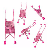 Carrinho De Boneca Menina Rosa Brinquedo Infantil Dobrável