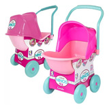 Carrinho De Boneca Ninos Alive Bebê Reborn Rosa Cotiplas