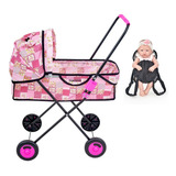 Carrinho De Boneca Rominha Milano Alive Bebê Reborn Baby