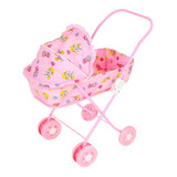 Carrinho De Boneca Rosa Infantil Dobrável Moises
