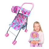 Carrinho De Boneca Rosa Infantil Passeio Bebe Reborn Menina