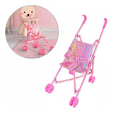 Carrinho De Boneca Rosa Reborn Brinquedo Princesas