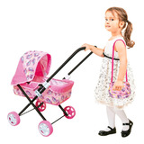 Carrinho De Boneca Rosa Reborn Carro Brinquedo Princesas