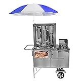 Carrinho De Churrasco Grego Cefaz Inox Rodas Maciças E Guarda Sol L19m Gs