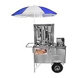 Carrinho De Churrasco Grego Cefaz Inox Rodas Pneumáticas E Guarda Sol L20p Gs