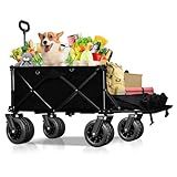 Carrinho De Compras Dobrável Multiuso Com Capacidade De 300L- Suporta 175kg - Rodas PU 10-- Freio Duplo- Tecido Oxford 600D- Ideal Como Carrinho De Feira- Praia- Carga -Sem Mesa- Unidade- 1-