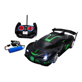 Carrinho De Controle Recarregável Com Luz Super Esportivo Cor Preto Personagem Corrida