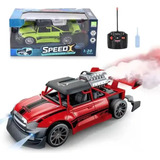 Carrinho De Controle Remoto Fumaça Speed Brinquedo Cor Azul