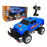 Carrinho De Controle Remoto Pick Up Monster Para Crianças Cor Azul