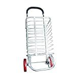 Carrinho De Feira Dobravel De Aluminio 2 Rodas Silicone Compras Resistente Carga Supermercado 50 Kg