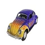 Carrinho De Ferro Fusca- Miniatura De Carro Colecionável- Abre Portas Com Fricção Colorido Fusquinha 12cm Escala 1-32
