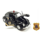 Carrinho De Ferro Fusca Policia Federal Miniatura Coleção