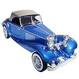Carrinho De Ferro Mercedes 500k Miniatura Vintage Coleção 1-32 Clássicos -Azul-