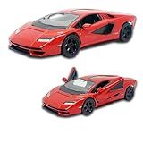 Carrinho De Ferro Miniatura Lamborghini Countach LPI 800 4 Abertura De Portas Com Fricção 12 7 CM Em Metal 1 36 Pneus Em Borracha Kinsmart Vermelho 
