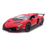 Carrinho De Ferro Miniatura Lamborghini Veneno Vermelho 1 36