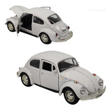 Carrinho De Ferro Volkswagen Fusca 12cm Abre Capô Porta Rmz