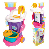 Carrinho De Limpeza Infantil Brinquedo Educativo Mop