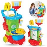 Carrinho De Limpeza Infantil Brinquedo Kit Completo Faz De Conta Cleaning Trolley