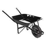 Carrinho De Mão Carriola Preta 60l Pneu Maciço Metalpama