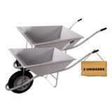Carrinho De Mão Pedreiro Obras Reforçado 75lt Kit C 2 Oferta