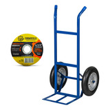 Carrinho De Mão Transporte 150kg Disco Ferro 115mm Cor Azul marinho