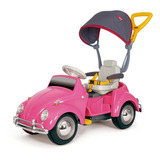 Carrinho De Passeio Fusquinha Rosa C Capota Bubblecar