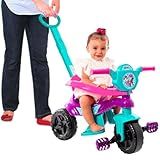 Carrinho De Passeio Infantil Andador Bebe Didatico De Empurrar Com Pedal Haste Proteção Removivel Totoka Motoca Menina Menino Velocipede Triciclo Brinquedo De Atividades  Roxo 