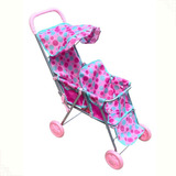 Carrinho De Passeio Infantil Gêmeos Rosa Bebê Reborn Menina