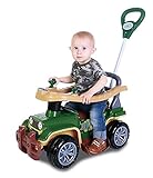 Carrinho De Passeio Jipe Quadriciclo Infantil Menino Com Haste Veiculo Andador Para Criança E Bebê Maral Jip Jip Verde Militar