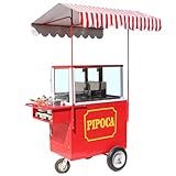 CARRINHO DE PIPOCAS COM 3 DIVISÕES PARA PIPOCAS COM RODAS PNEUMÁTICA COM 2 PANELAS Mod 4224