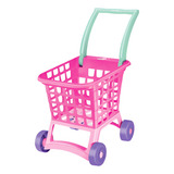 Carrinho De Supermercado Infantil Tilin Cor Rosa De Plástico