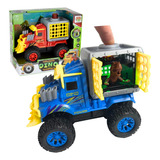 Carrinho Dinossauro Brinquedo Transporta Jaula Com Som E Luz