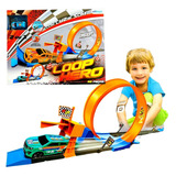 Carrinho E Pista Looping Hero 360  Com Disparador Som Luz