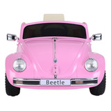 Carrinho Elétrico Infantil 12v Fusca Controle Remoto Rosa