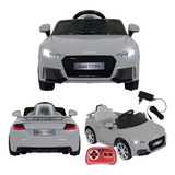 Carrinho Elétrico Infantil Audi Tt Rs 12v Cinza Brindes