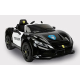 Carrinho Elétrico Infantil Ferrari Luxo Policial 110v 220v Cor Preto