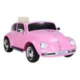 Carrinho Elétrico Infantil Fusca Beetle Rosa Volkswagen 12v