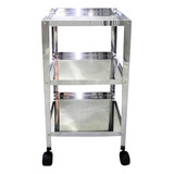 Carrinho Fruteira Multiuso Inox 3 Andares C 4 Rodinhas