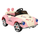 Carrinho Fusca Elétrico Infantil Rosa 12v Controle E Pedal