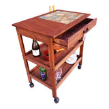 Carrinho Gourmet Churrasco Mesa Madeira Revestimento Vintage