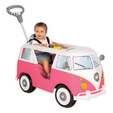 Carrinho Infantil 2 Em 1 Passeio Pedal Som Kombina Calesita Cor Rosa