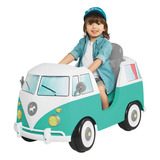 Carrinho Infantil 2 Em 1 Passeio Pedal Som Kombina Calesita Cor Verde claro