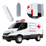 Carrinho Infantil Ambulância Realista Iveco Maca Oxigenio