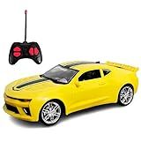 Carrinho Infantil De Controle Remoto Sem Fio Camaro Amarelo Carro 1-16 Toy King