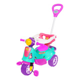 Carrinho Infantil Rosa Passeio Pedal Triciclo