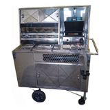 Carrinho Inox Cachorro Quente Hot Dog Com Chapa E Guarda Sol