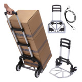 Carrinho Mão Dobrável Transporte Carga Até 80kg De Aluminio