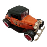 Carrinho Miniatura De Ferro Vintage Com Fricção Laranja